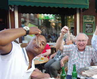 Haringparty op de stoep