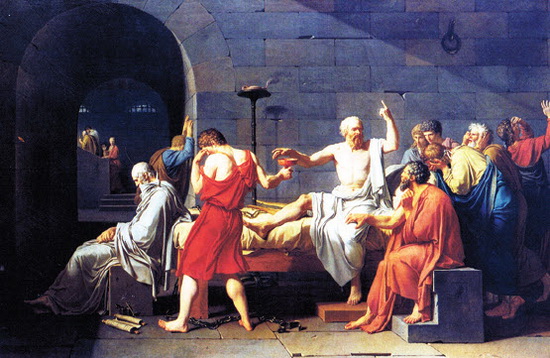 Probleem Gestuurd Onderwijs is zo oud als de wereld. Socrates deed al niet anders op de markt in Athene. Niet iedereen vond dat toen mooi en goed. In 399 vC. werd hij tot de gifbeker veroordeeld. Het schilderij is van Jacques-Louis David, 1787.