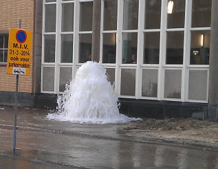 Waterleiding Gerdesiaweg gesprongen