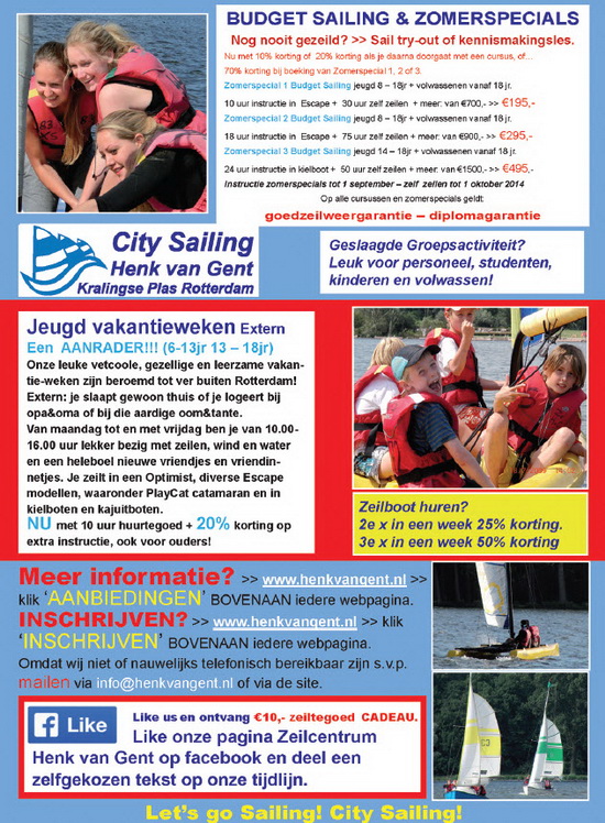 henk van gent zeilschool kralingse plas aanbieding