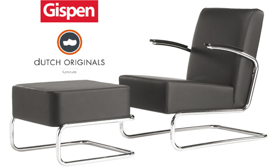 Gispen fauteuil 405 met hocker, nú voor een heel speciale prijs!