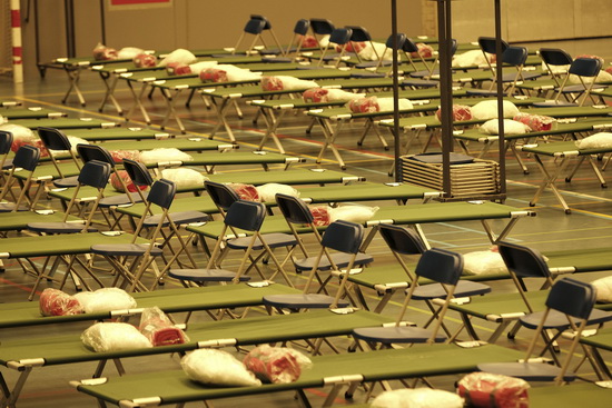 Moordenaar in opvang sporthal Schuttersveld
