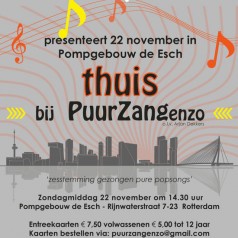 Popkoor Puurzang Enzo treedt op in het Pompgebouw!