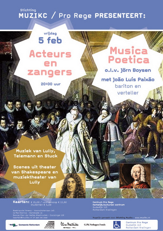 Zangers en acteurs in Pro Rege flyer