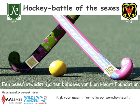 Een hockey-battle of the sexes- voor de Lion Heart Foundation