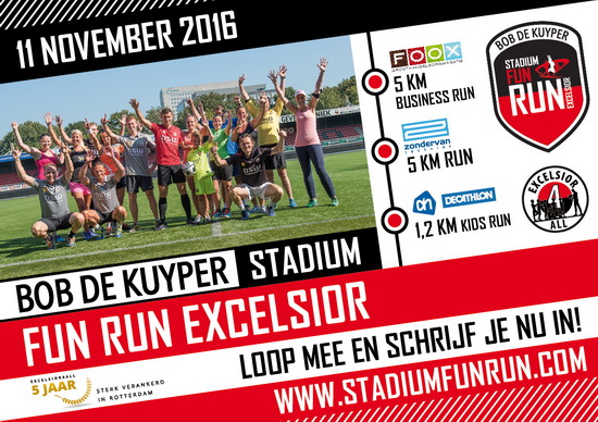 Ren vrijdag mee langs en door Stadion Woudestein tijdens de FunRun!