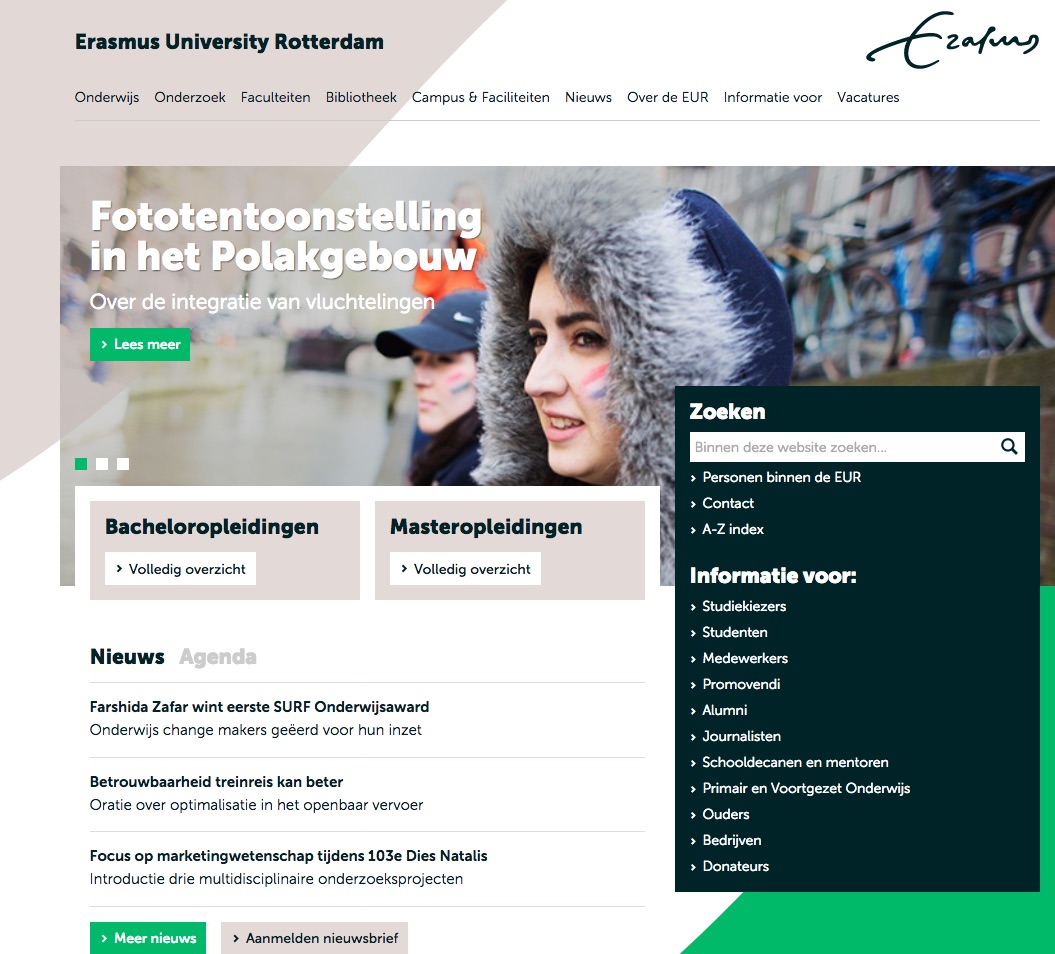 Website Erasmus Universiteit Rotterdam gehackt