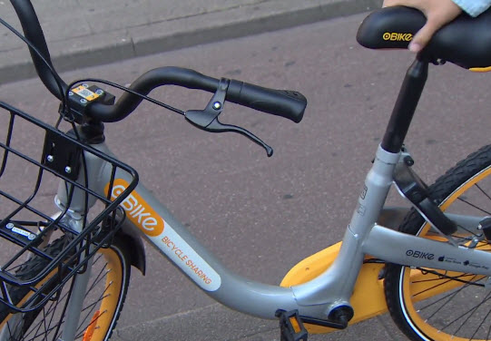 Grijs-gele fietsen (oBike) nu ook in Kralingen