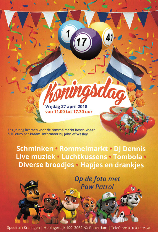 Speeltuinvereniging Kralingen viert Koningsdag