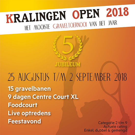 Jubileum jaar voor Kralingen Open tennis toernooi