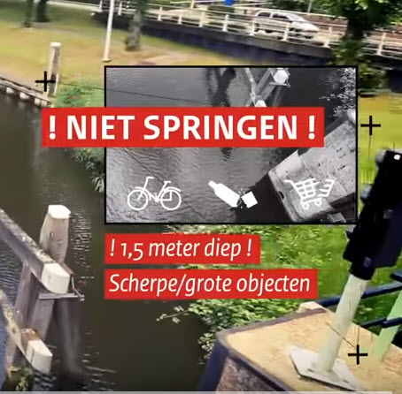 Zwemmen bij sluizen, bruggen en gemalen levensgevaarlijk