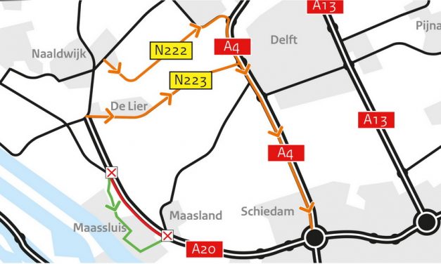 Weekendafsluiting A20 tussen Maasdijk en Maasland