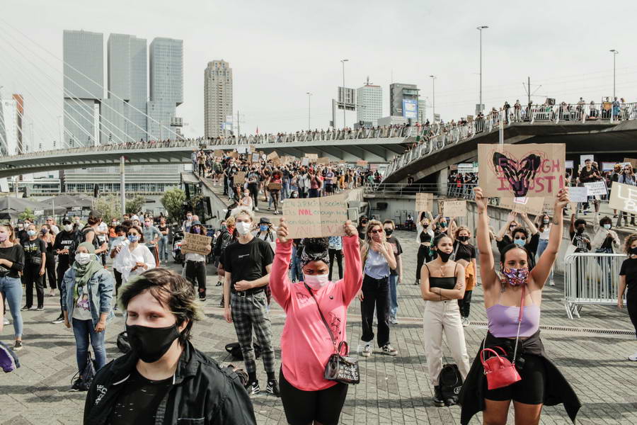 Black Lives Matter demonstratie in Rotterdam