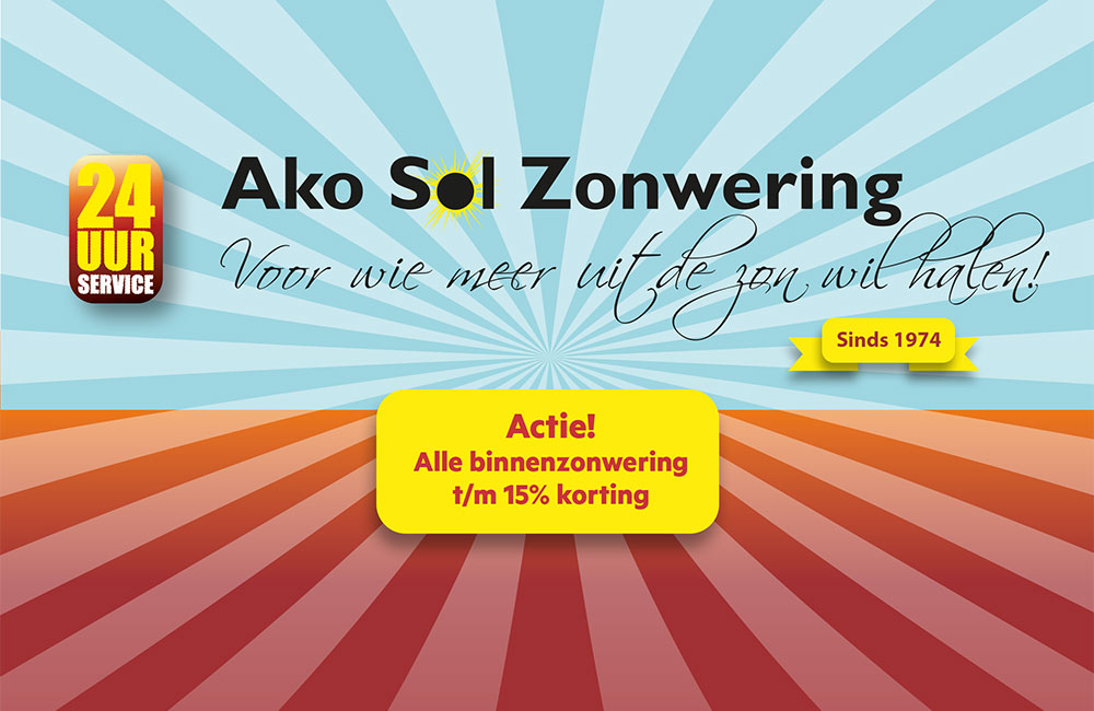 Actiekorting voor alle binnenzonweringen bij Akosol