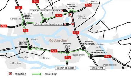 Weekendafsluiting A16 tussen Terbregseplein en Rotterdam Kralingen van 11 tot 14 juni 2021