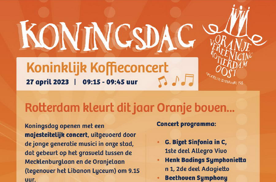 Oranje Vereniging Rotterdam Oost: Rotterdam kleurt dit jaar oranje