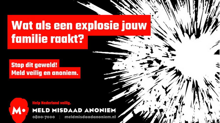 Meld Misdaad Anoniem campagne tegen explosies