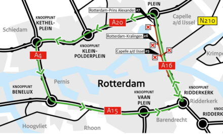 Weekendafsluiting parallelbaan Van Brienenoordbrug (A16) richting Dordrecht