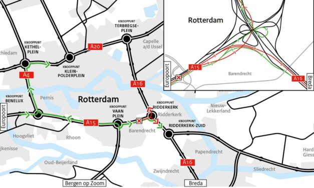 Weekendafsluiting A15 richting Ridderkerk