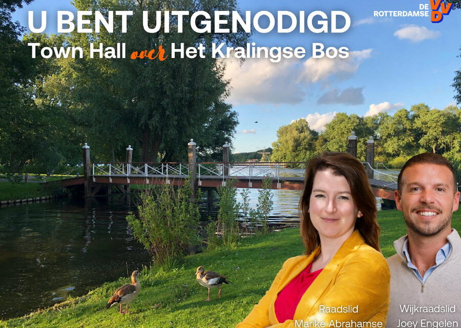 VVD nodigt u uit in Town Hall over het Kralingse Bos